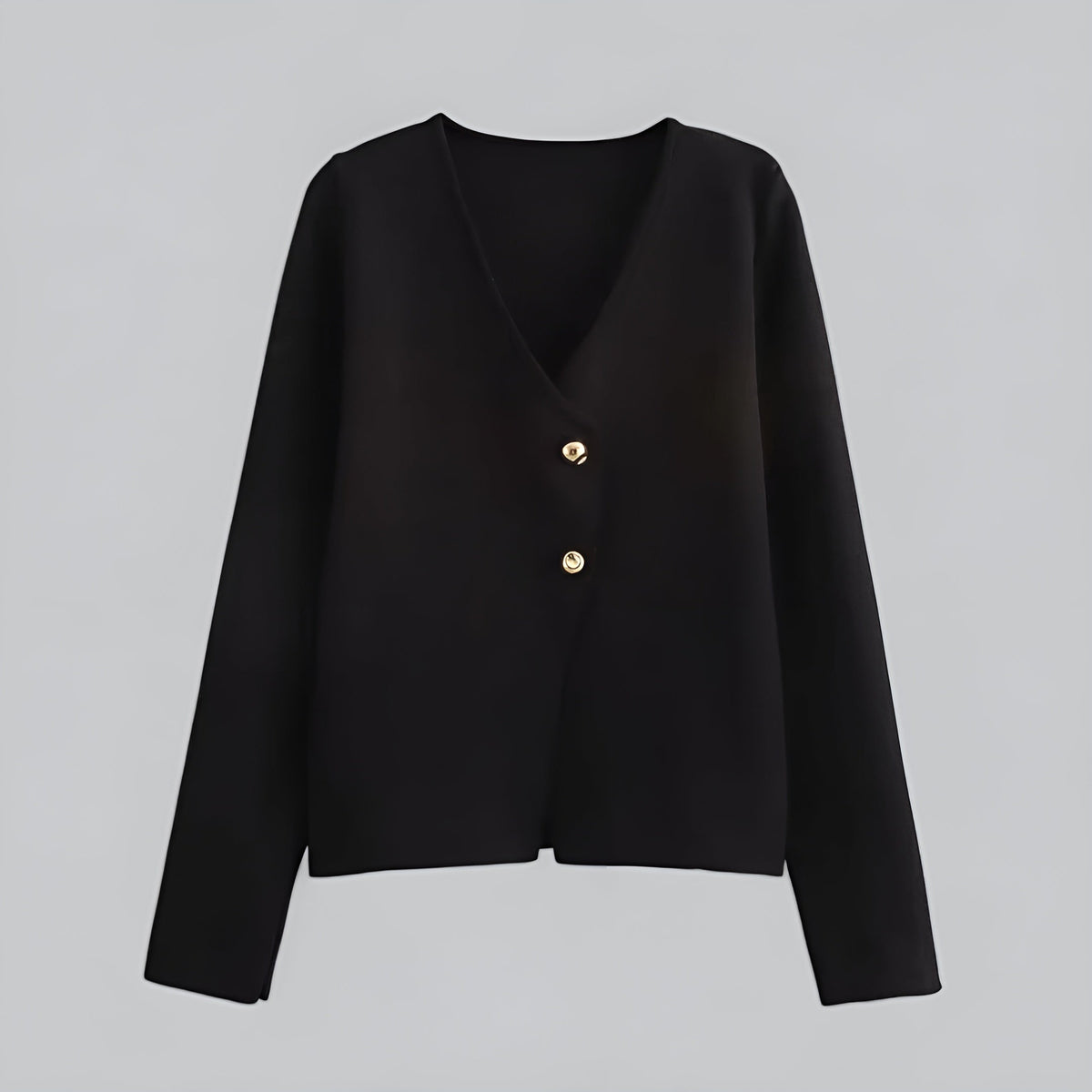 Women's V-Neck Button Front Knit Cardigan, Long Sleeves