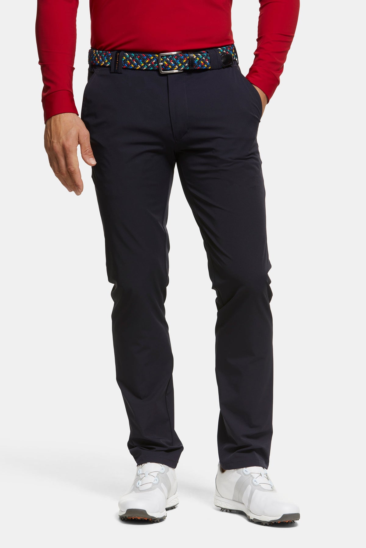 Men's Golf Chino Trousers, Straight Leg, Belt Loops