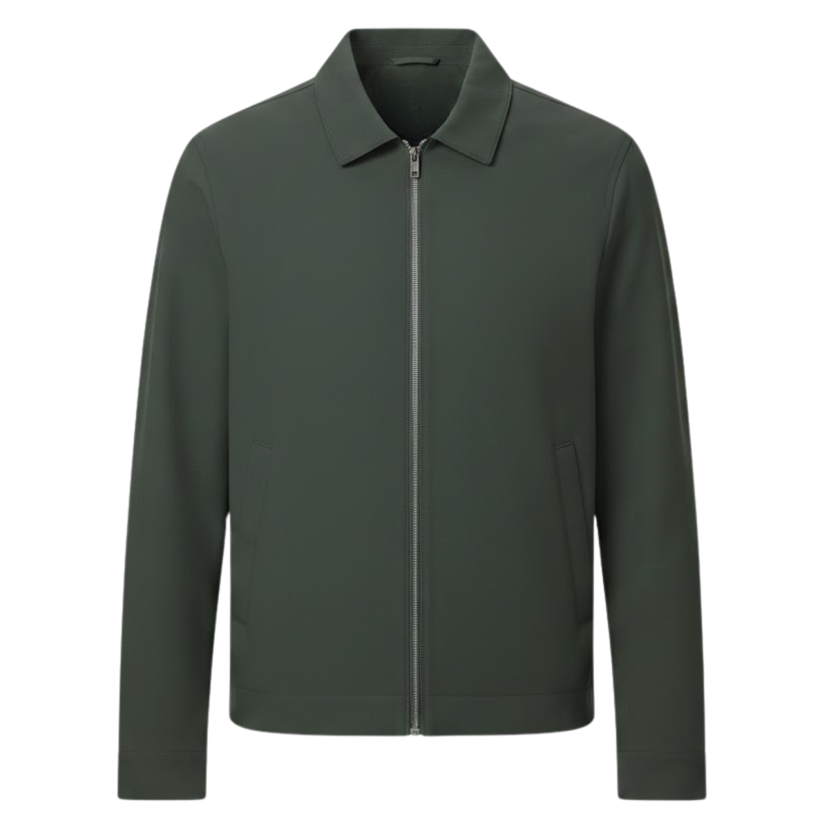 Men's Zip Front Jacket, Shirt Collar, Long Sleeves