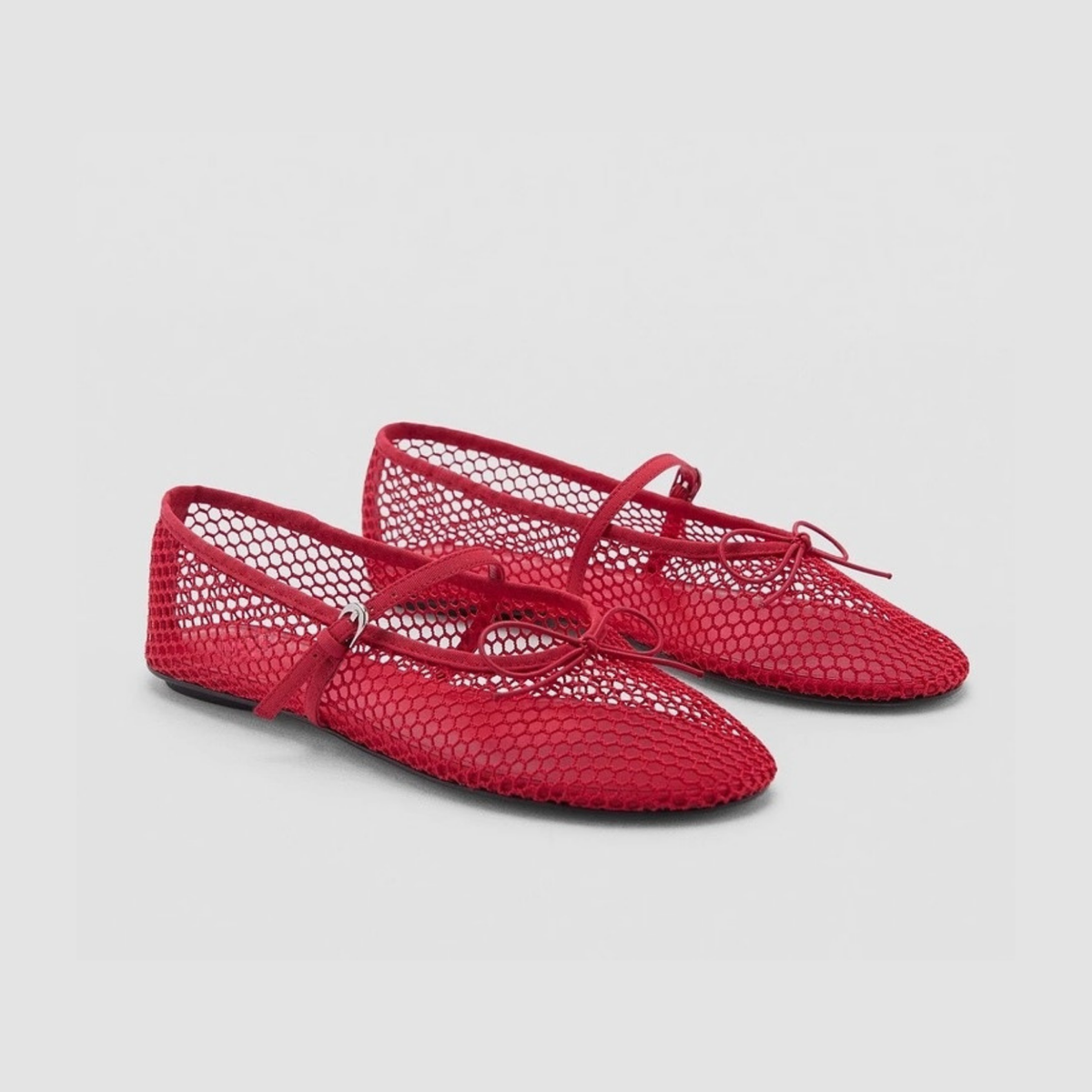 Romina Mesh Bow Mary Jane Ballet Flats