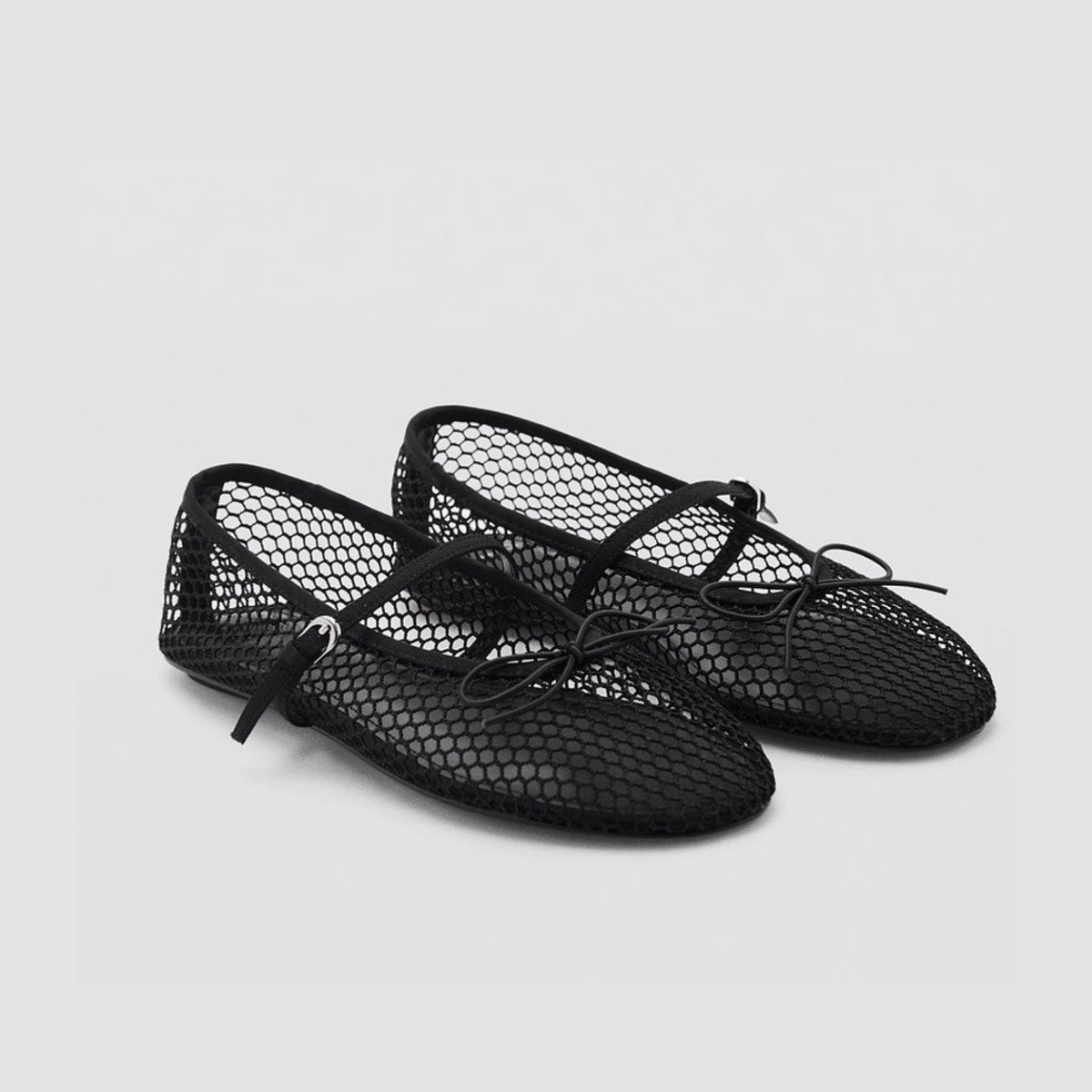 Romina Mesh Bow Mary Jane Ballet Flats