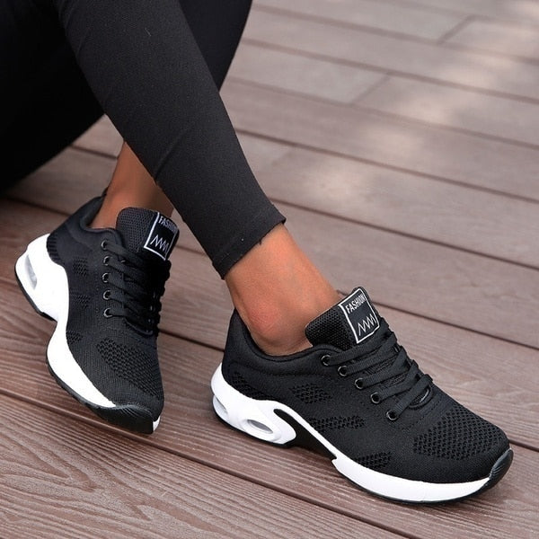 Women's Lace-Up Air Cushion Running Sneakers