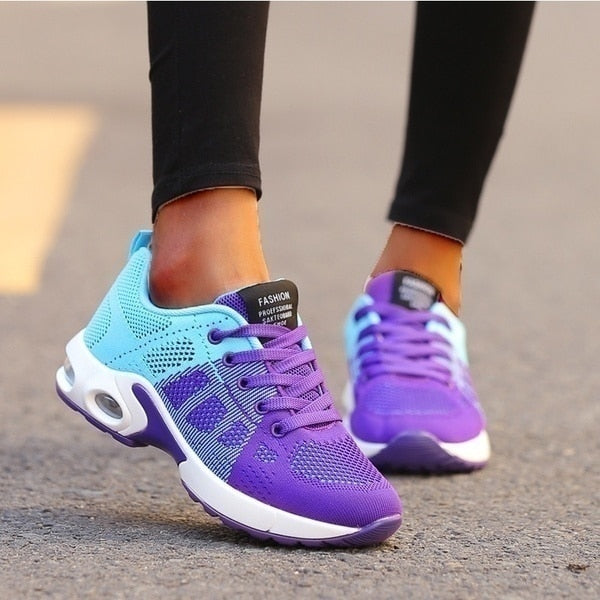 Women's Lace-Up Air Cushion Running Sneakers