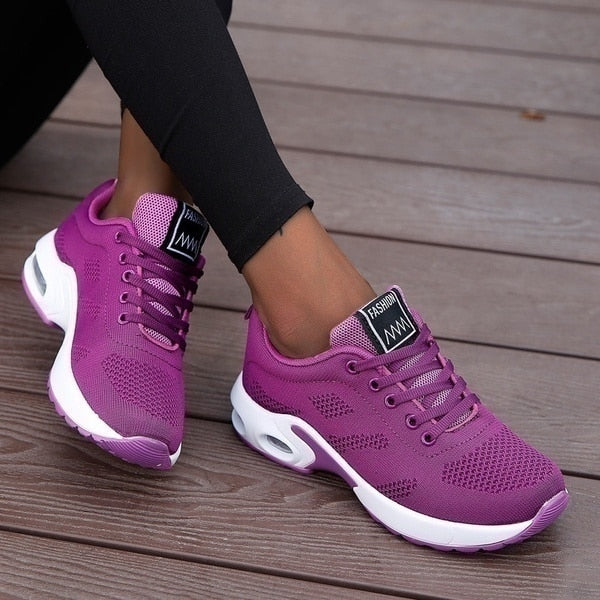 Women's Lace-Up Air Cushion Running Sneakers
