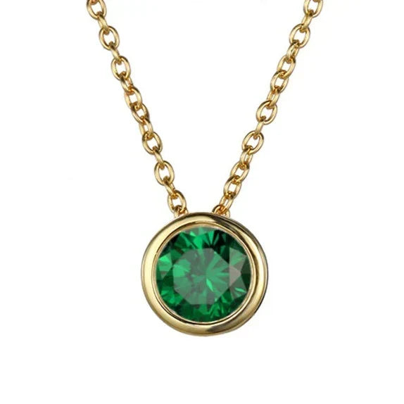Birthstone Necklace Gold Personalized Pendant | Dainty Layering Jewelry
