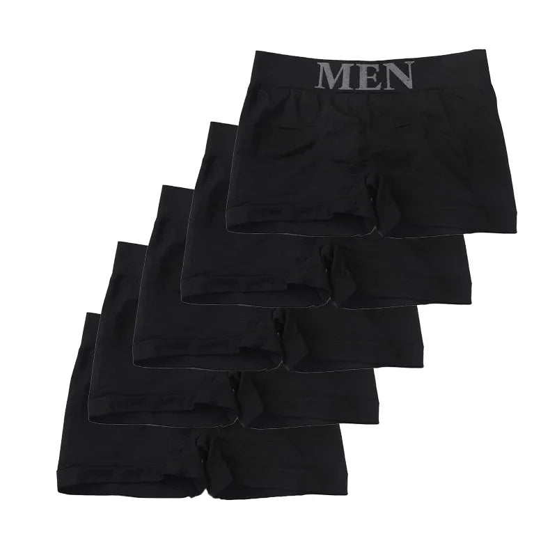 Men's 5-Pack Slim Fit High Elasticity Comfortable Boxer Briefs Underwear
