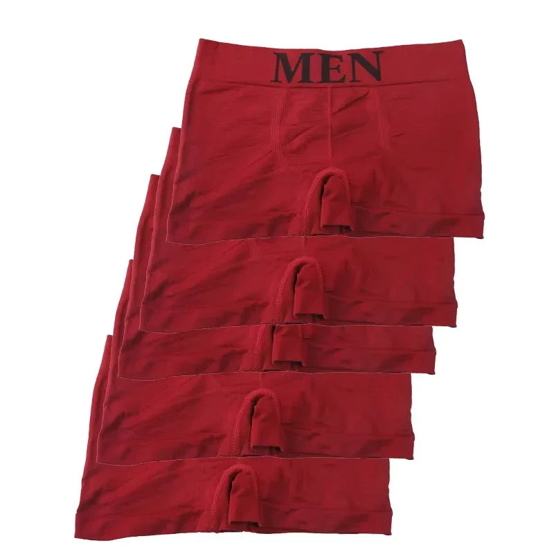 Men's 5-Pack Slim Fit High Elasticity Comfortable Boxer Briefs Underwear