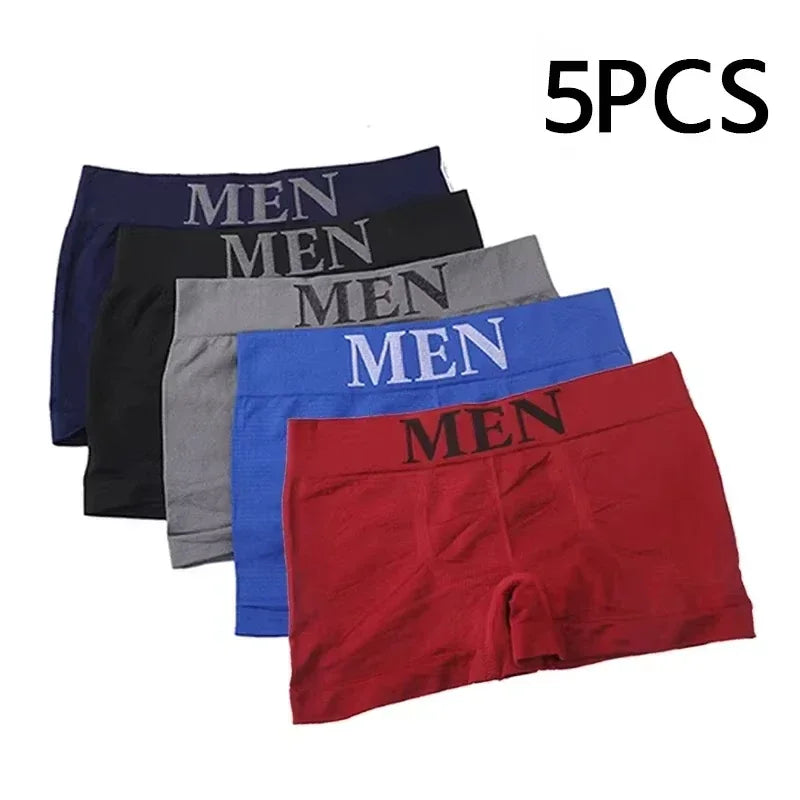 Men's 5-Pack Slim Fit High Elasticity Comfortable Boxer Briefs Underwear