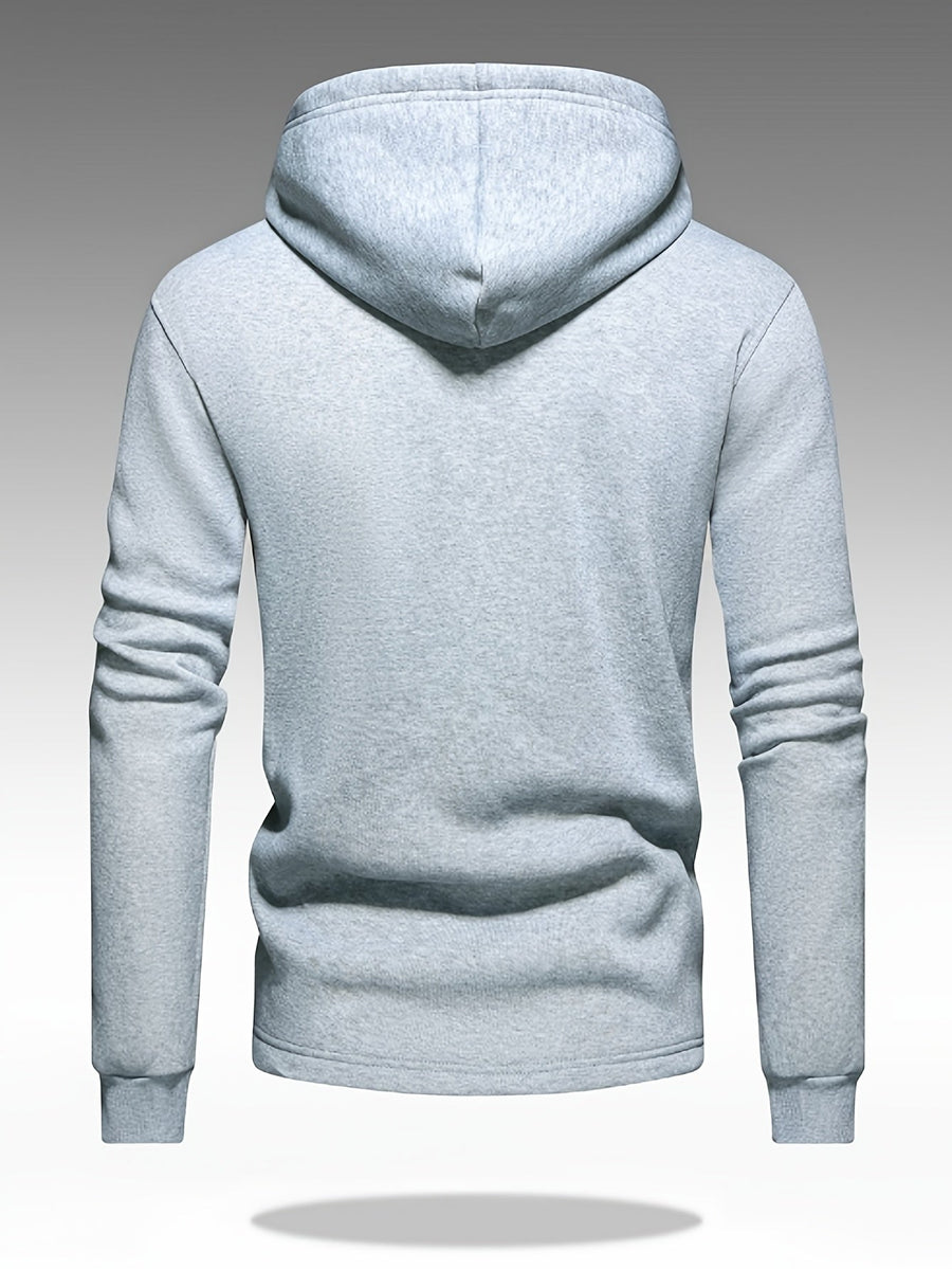 Men's Button-Front Hooded Jacket with Cargo Pockets