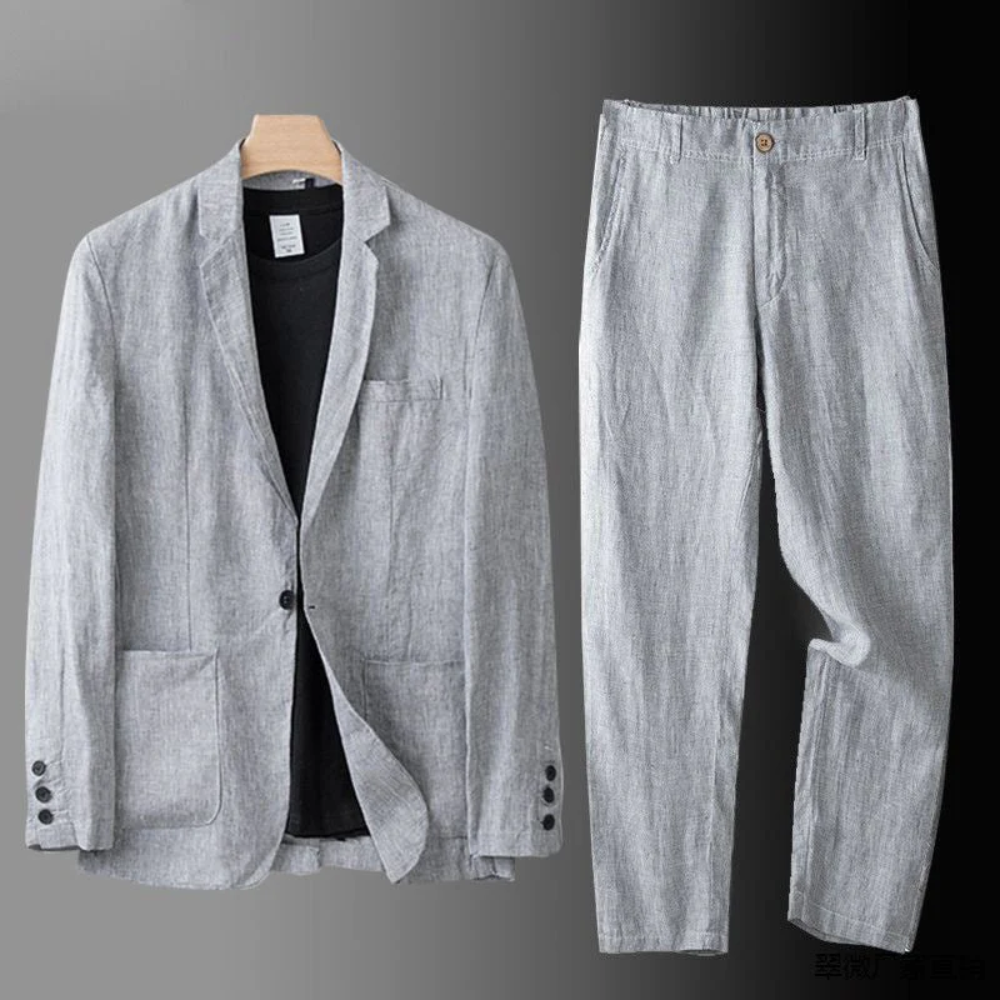Men's Casual Button Cardigan and Pant Set
