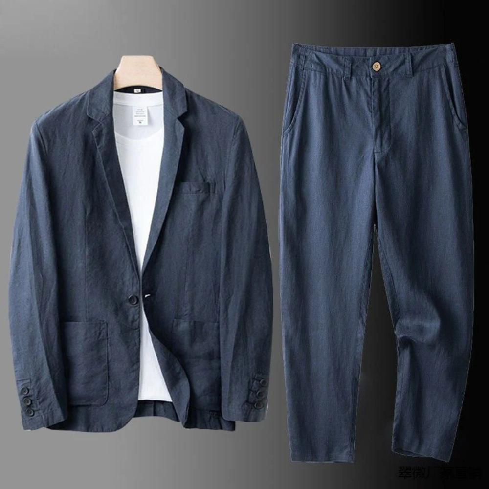 Men's Casual Button Cardigan and Pant Set