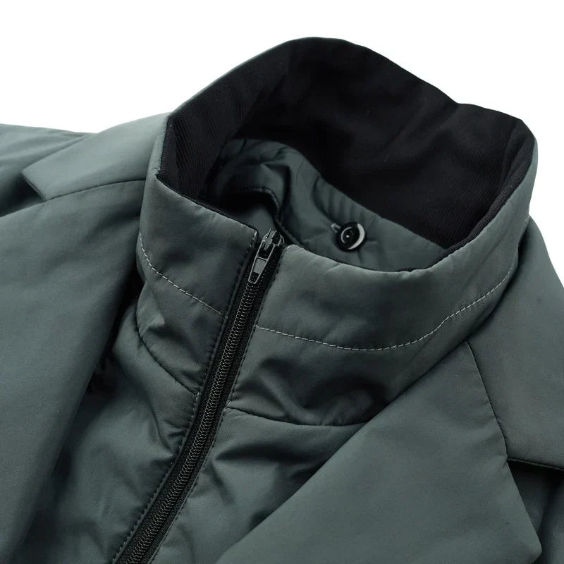 Men's Duck Down Puffer Blazer with Button Front Closure