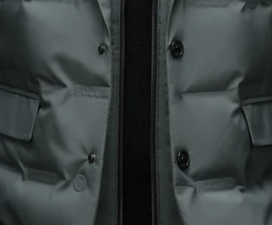 Men's Duck Down Puffer Blazer with Button Front Closure