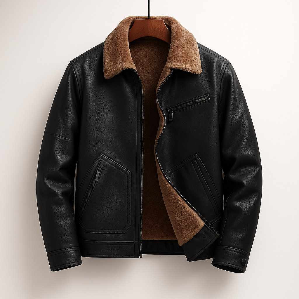 Men's Fleece Leather Jacket