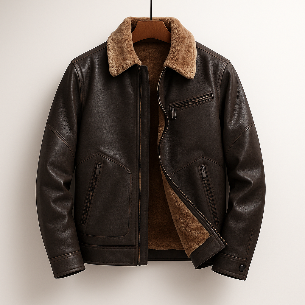 Men's Fleece Leather Jacket