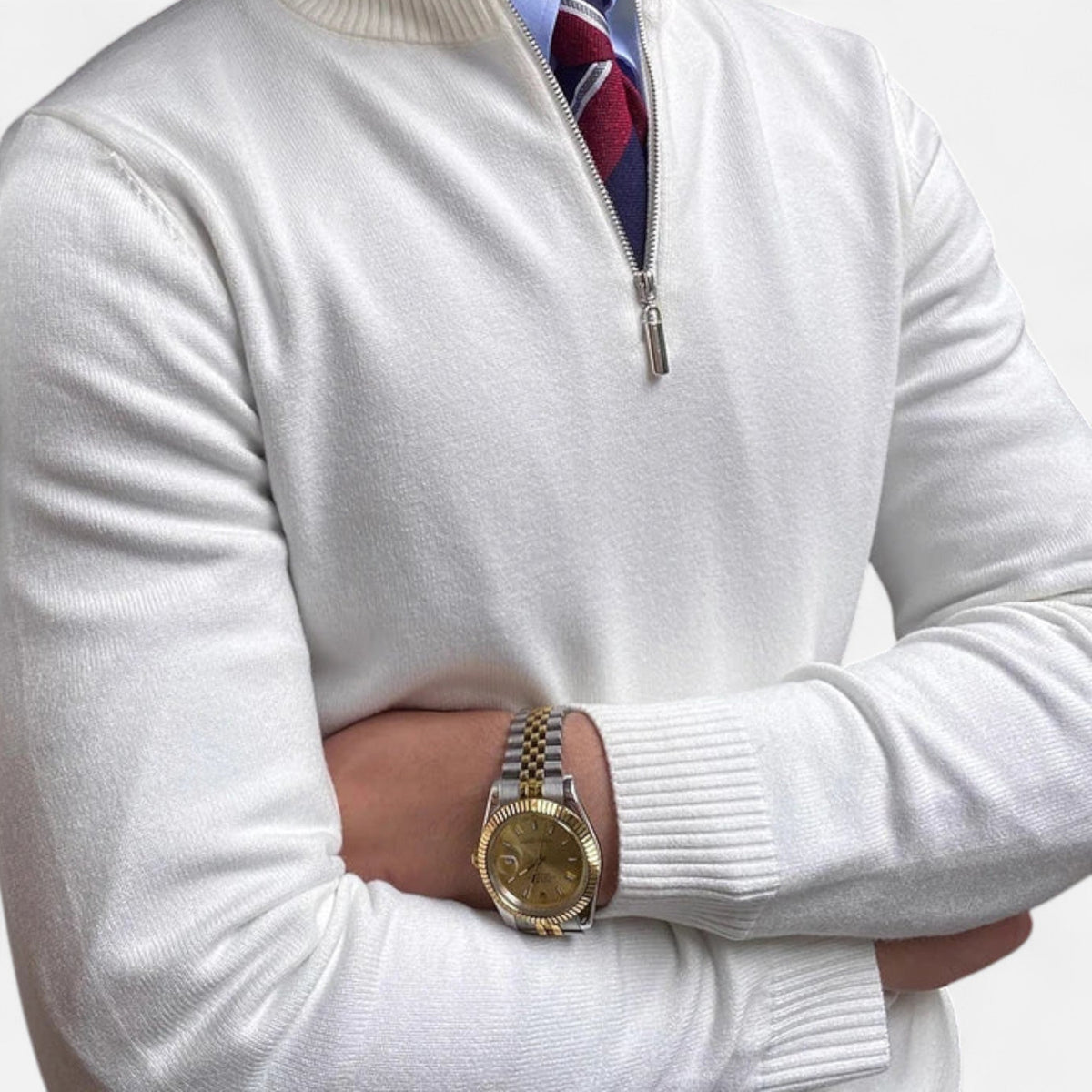 Benjamin | Mens Spring Half-Zip Sweater — Timeless Design with Stand Collar in 3 Colors S–2XL | Westmere