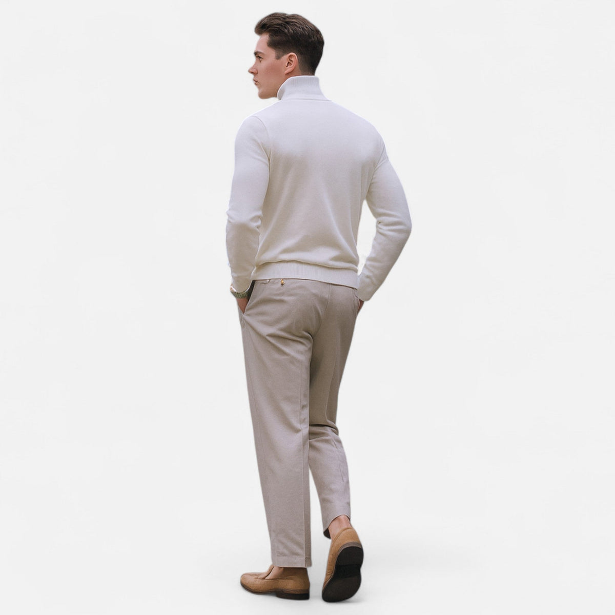 Benjamin | Mens Spring Half-Zip Sweater — Timeless Design with Stand Collar in 3 Colors S–2XL | Westmere