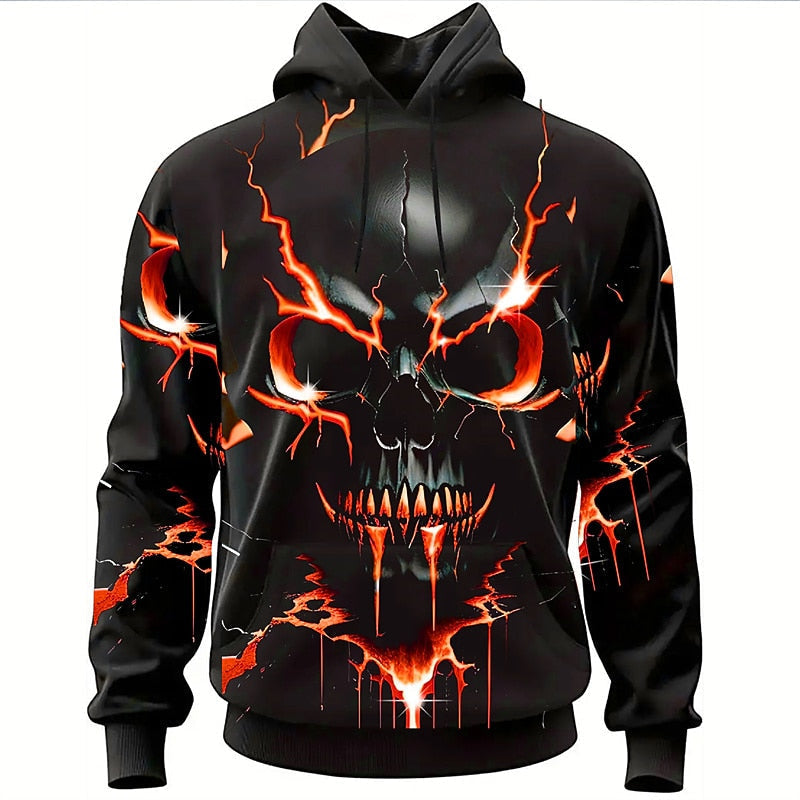 Men's Halloween Skull Graphic Hoodie