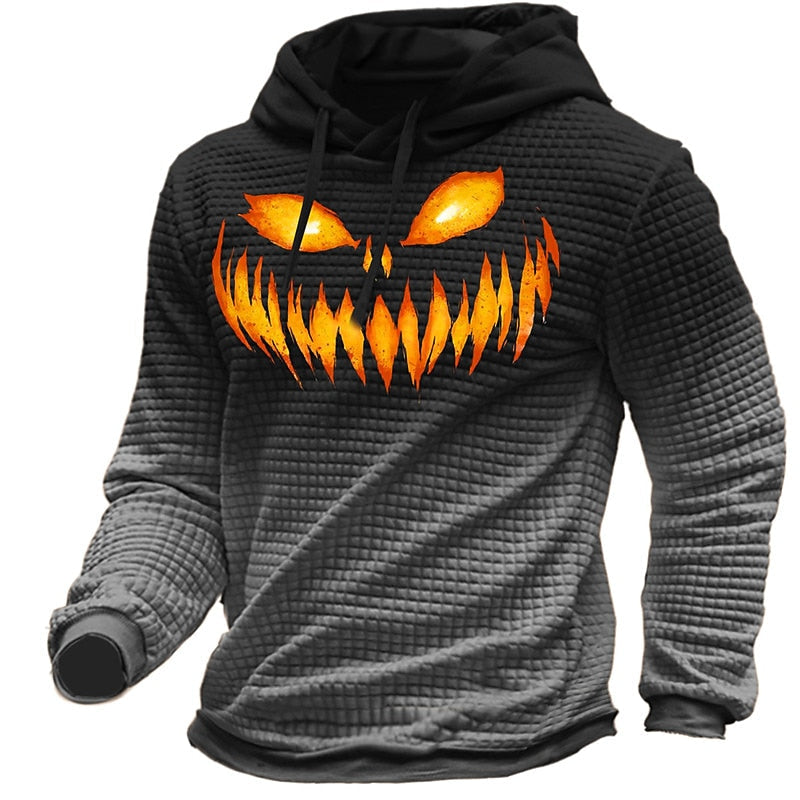 Men's Halloween Textured Graphic Hoodie