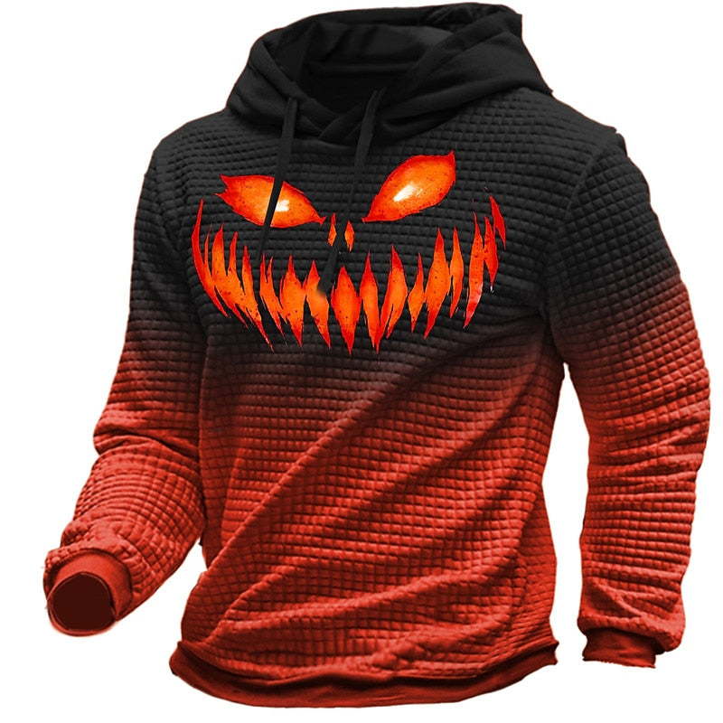 Men's Halloween Textured Graphic Hoodie