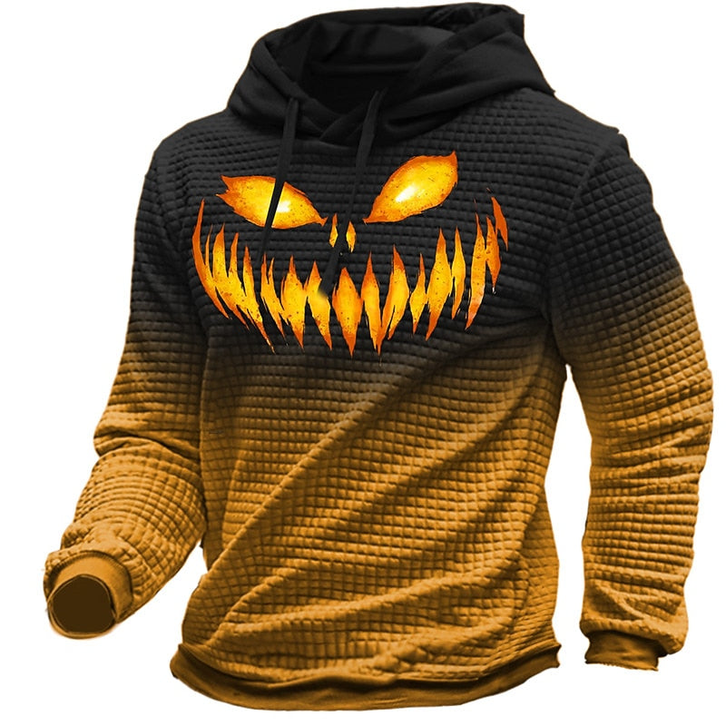 Men's Halloween Textured Graphic Hoodie