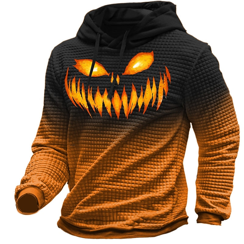 Men's Halloween Textured Graphic Hoodie