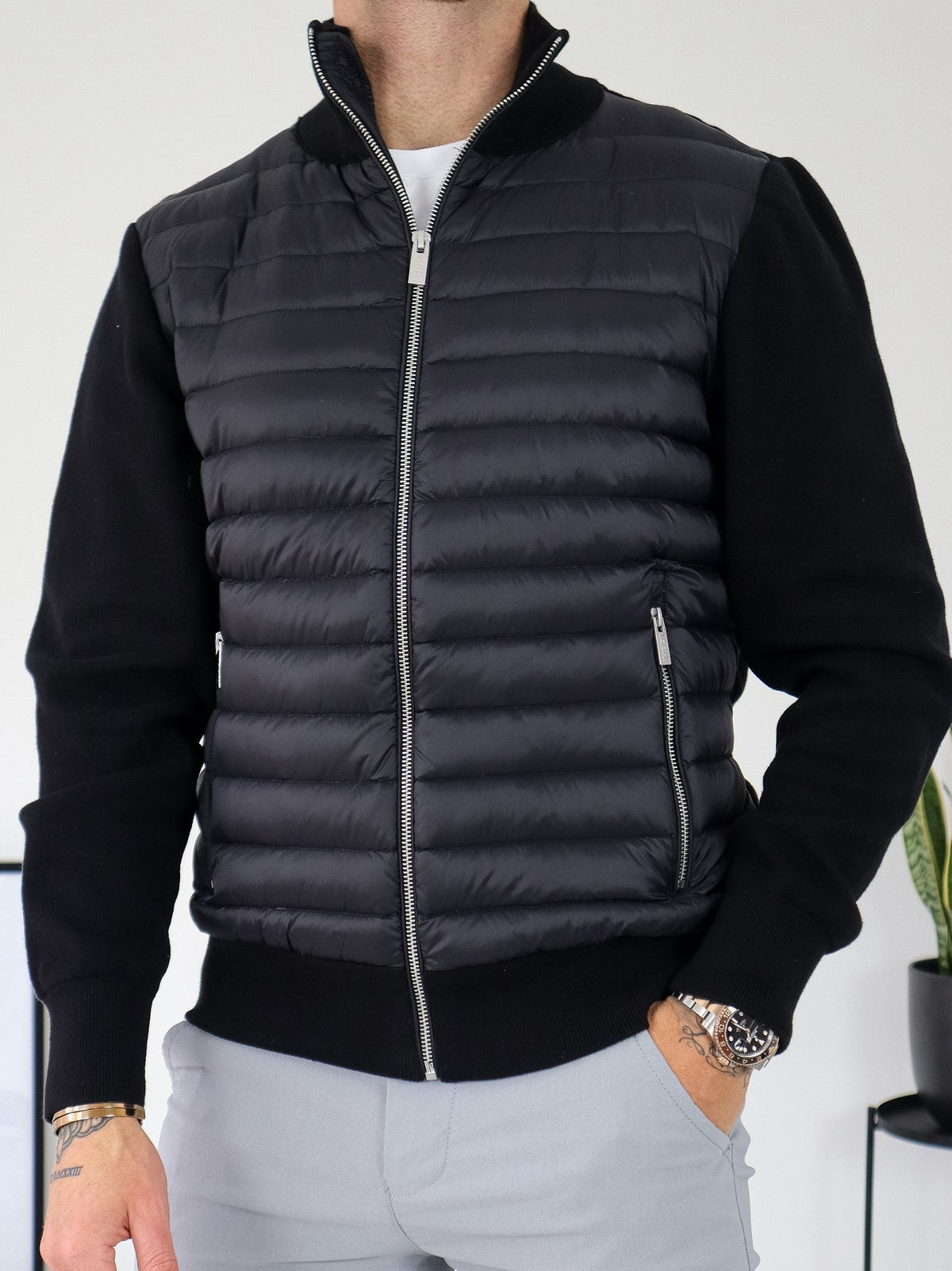 Men's Hybrid Puffer Bomber Jacket