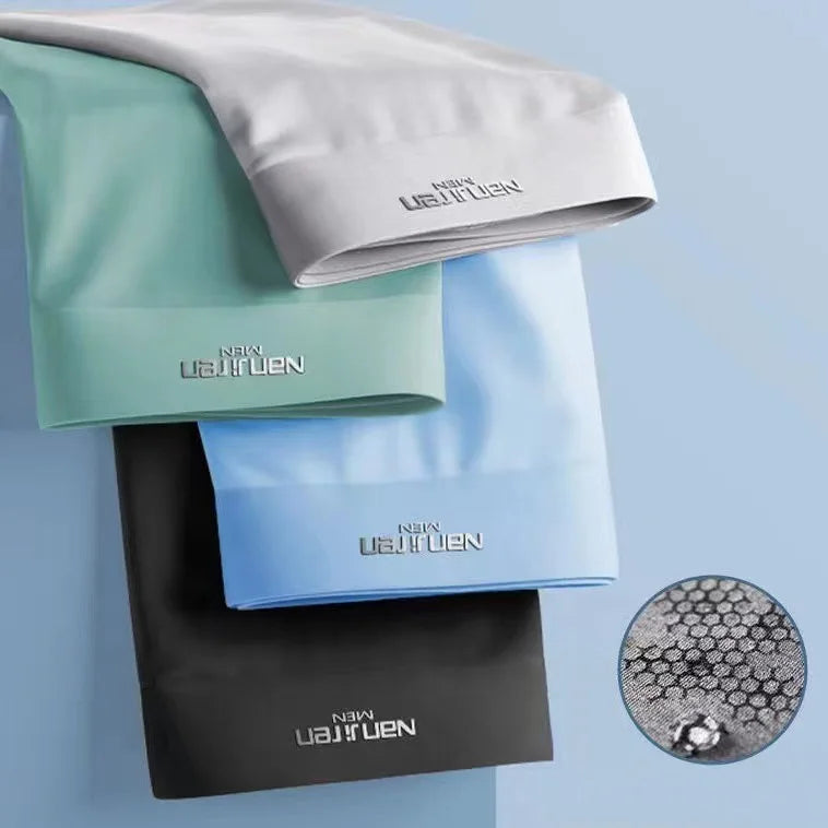 Men's Ice Silk Breathable Boxers - 4 Pack Thin Underwear L-6XL