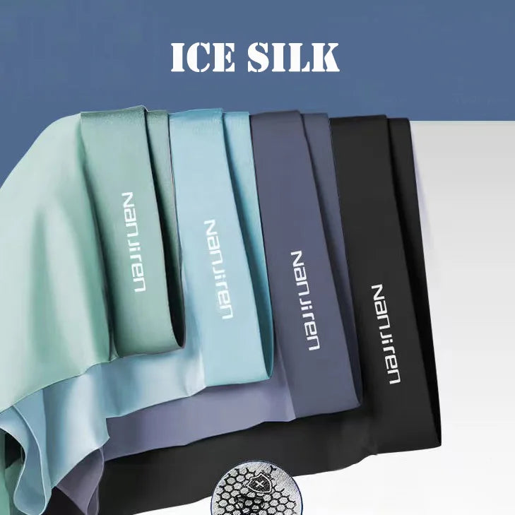 Men's Ice Silk Breathable Boxers - 4 Pack Thin Underwear L-6XL