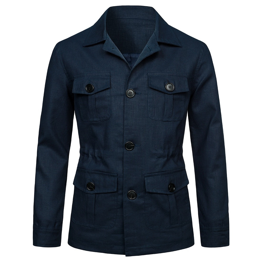 Men's Lightweight Safari Jacket with Four Flap Pockets