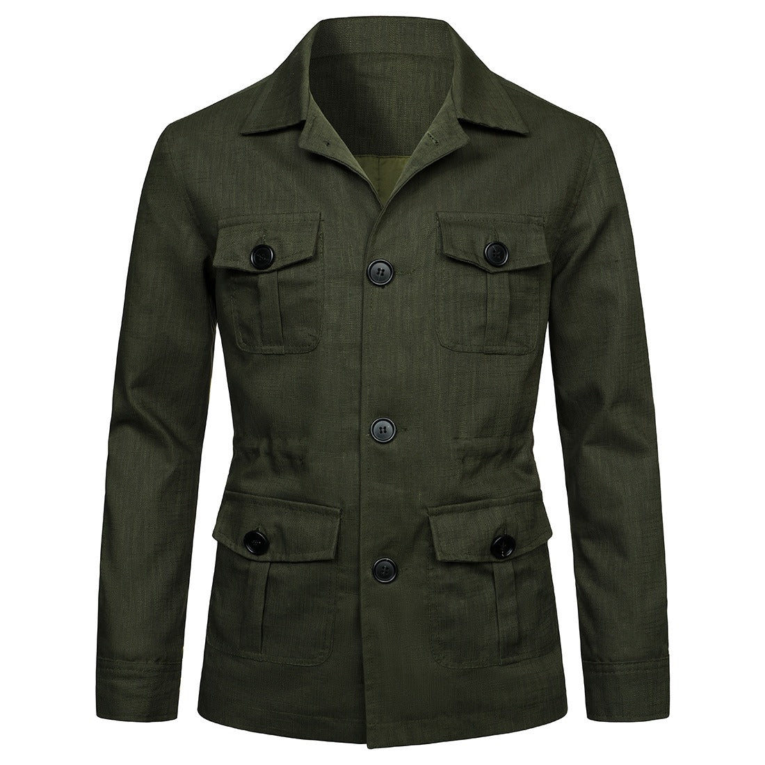 Men's Lightweight Safari Jacket with Four Flap Pockets