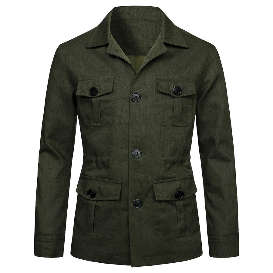 Men's Lightweight Safari Jacket with Four Flap Pockets