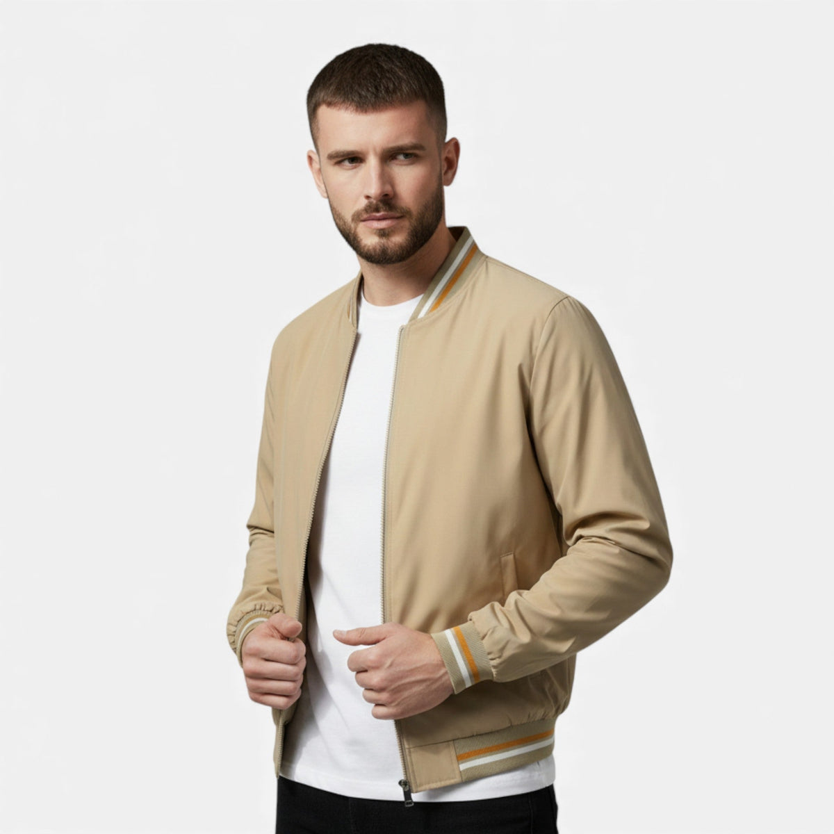 Men's Longline Contemporary Bomber Jacket