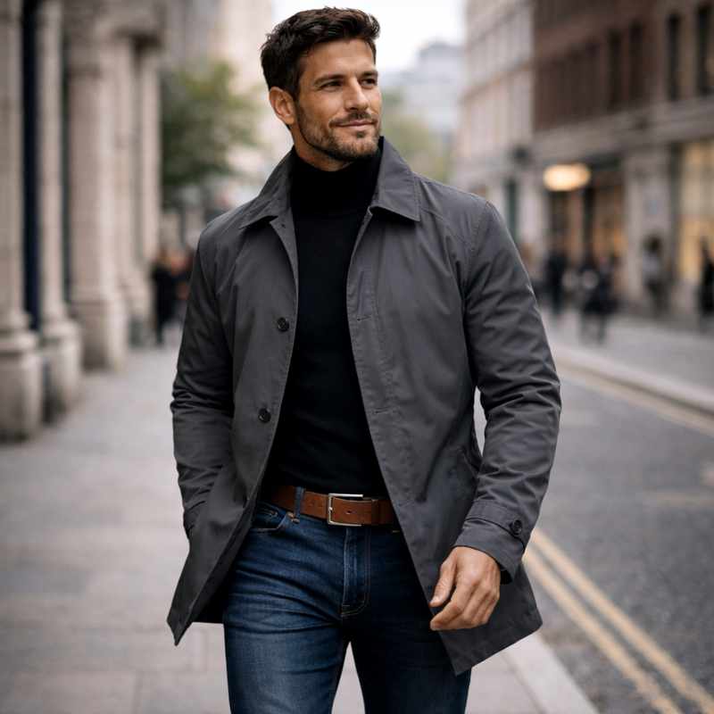 Men's Notched Lapel Lightweight Fashion Jacket