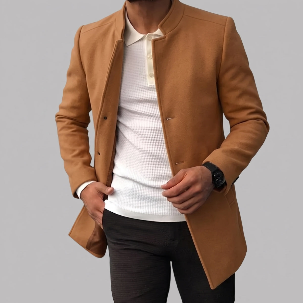 Men's Notched Lapel Single-Breasted Blazer
