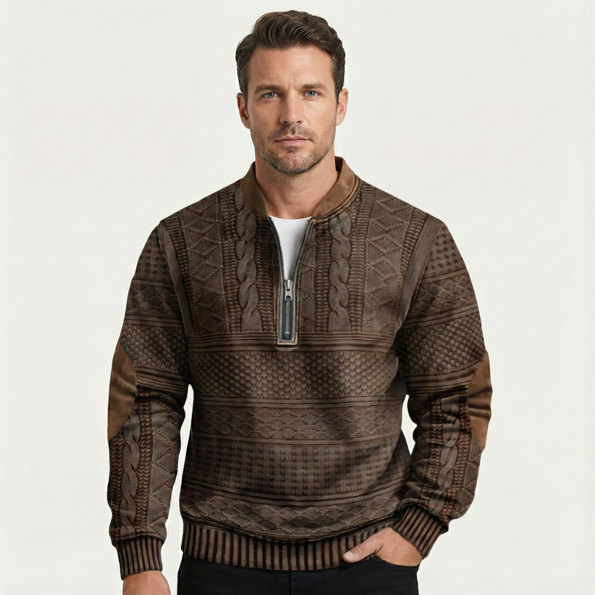 Men's Oversized Button-Front Sleek Cardigan