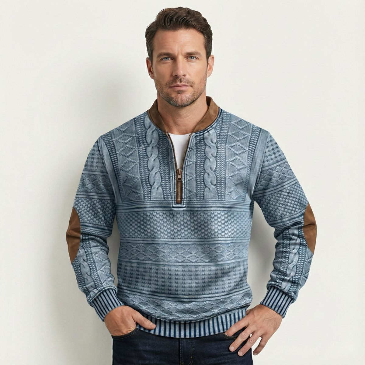 Men's Oversized Button-Front Sleek Cardigan