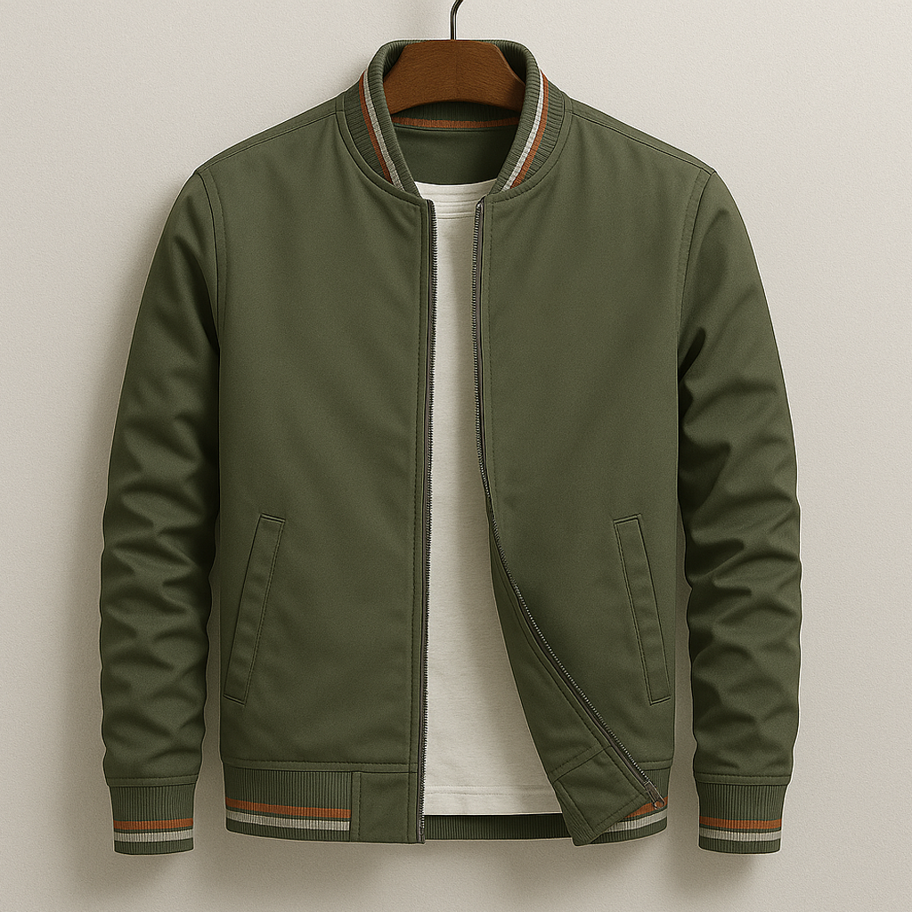 Men's Oversized Zip-Up Bomber Jacket