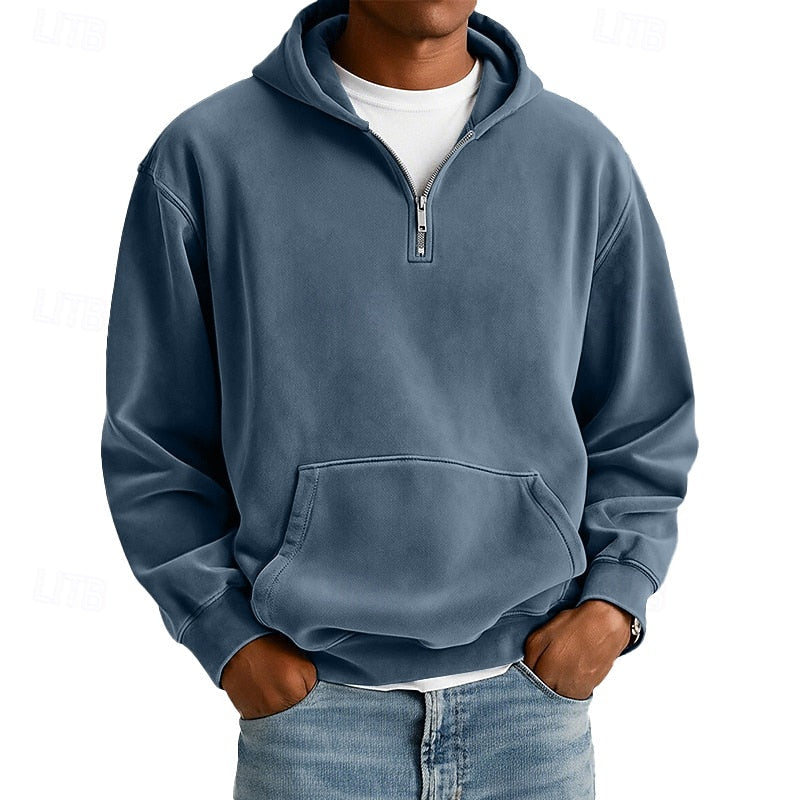 Men's Relaxed Quarter-Zip Hoodie
