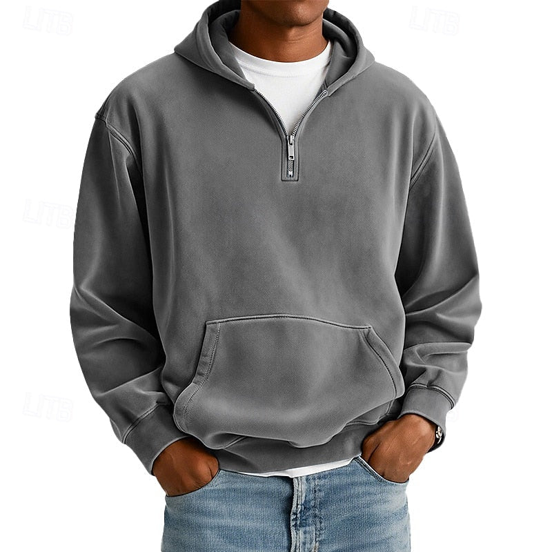 Men's Relaxed Quarter-Zip Hoodie