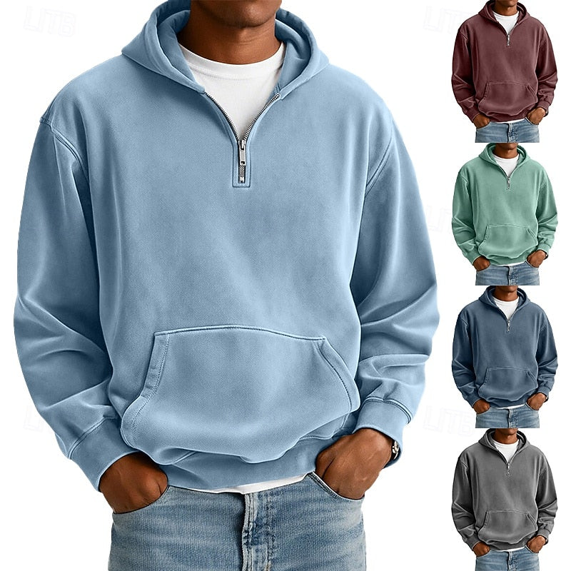 Men's Relaxed Quarter-Zip Hoodie