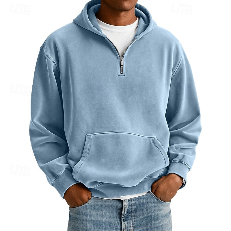 Men's Relaxed Quarter-Zip Hoodie