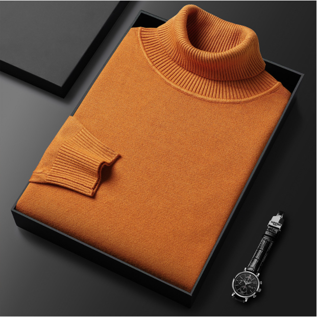 Men's Ribbed Long Sleeve Turtleneck Sweater