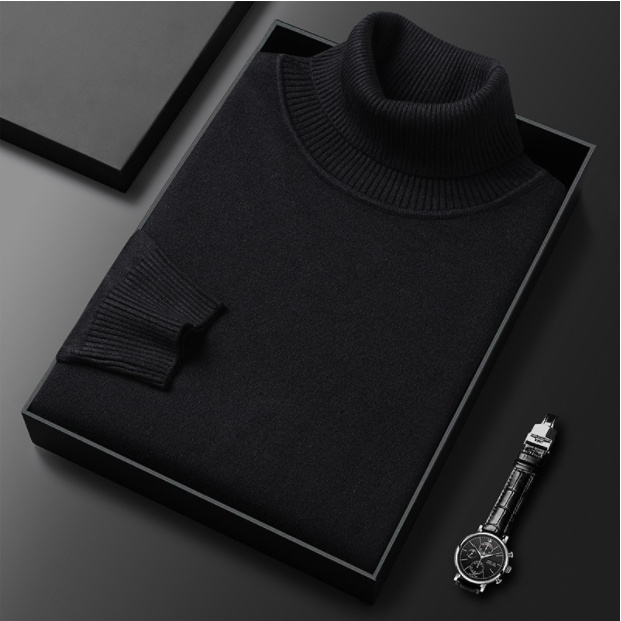 Men's Ribbed Long Sleeve Turtleneck Sweater