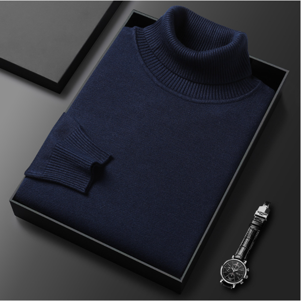 Men's Ribbed Long Sleeve Turtleneck Sweater