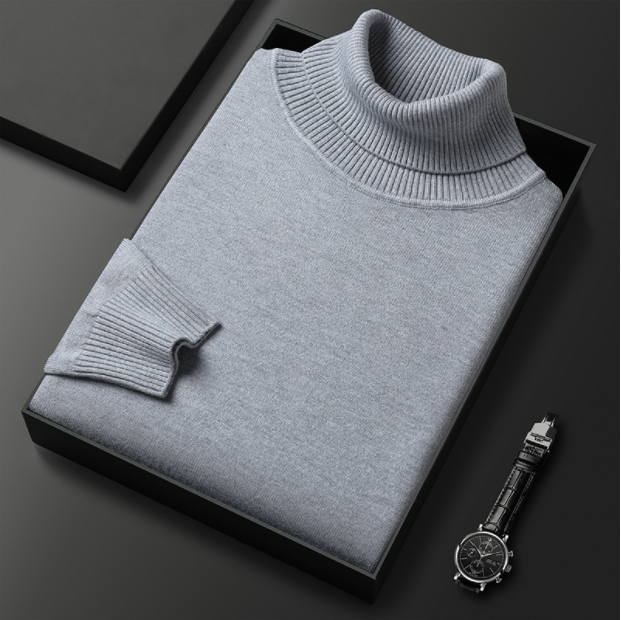 Men's Ribbed Long Sleeve Turtleneck Sweater