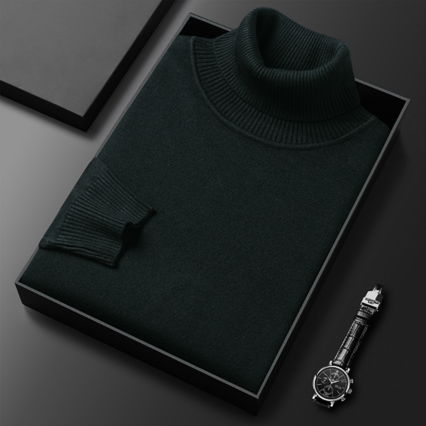 Men's Ribbed Long Sleeve Turtleneck Sweater