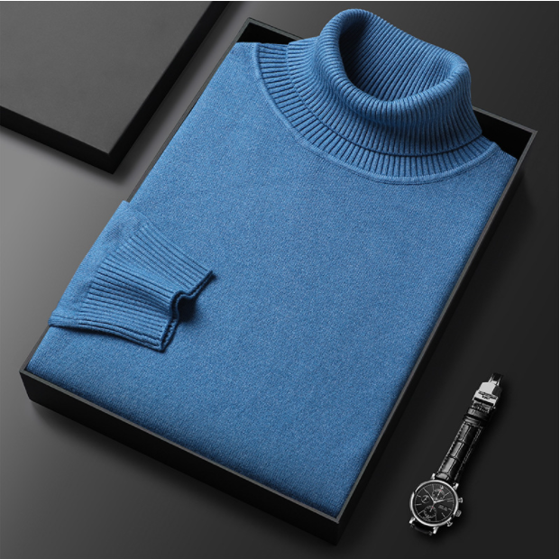 Men's Ribbed Long Sleeve Turtleneck Sweater
