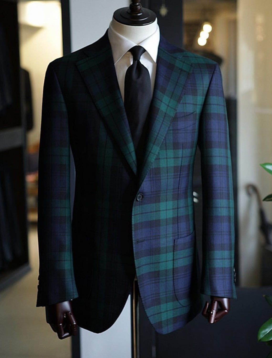 Men's Single Breasted One-Button Plaid Blazer