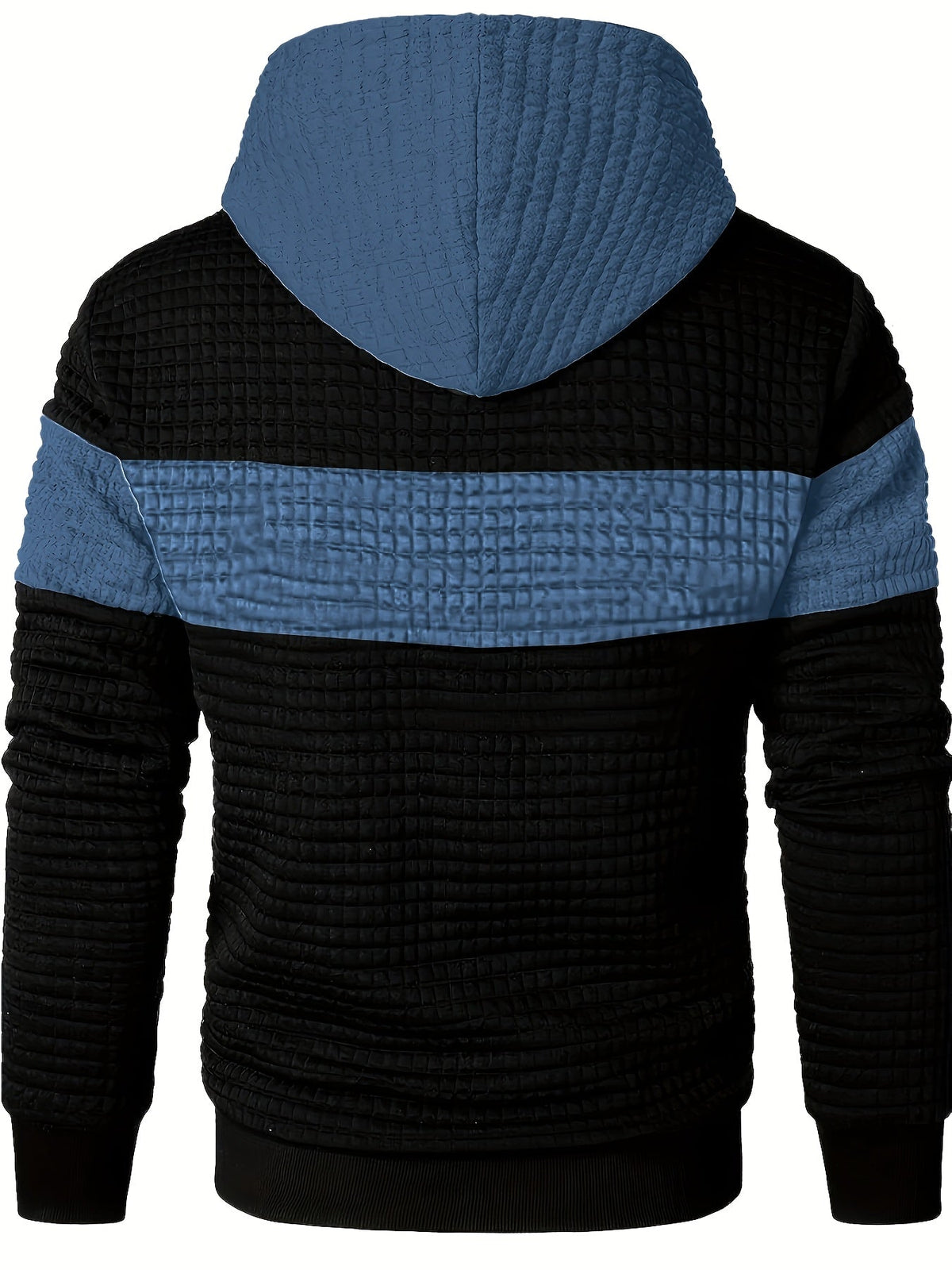 Men's Textured Color-Block Hoodie